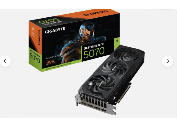 Gigabyte GV-N5070WF3OC-12GD, GeForce RTX 5070, CUDA 6144, 12 GB, GDDR7, 750W