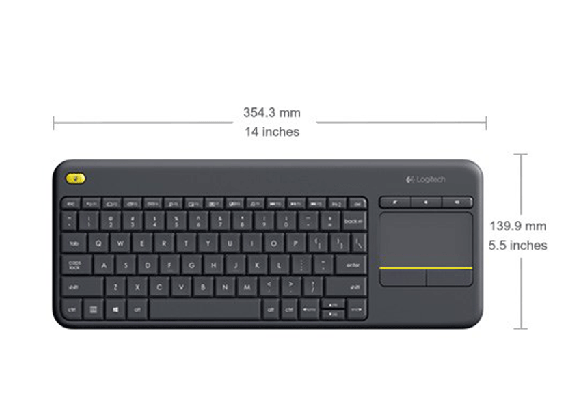 Logitech 920-007165 Wireless Touch Black Keyboard K400 Plus